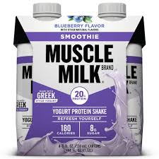 muscle milk smoothie yogurt protein shake blueberry 20g protein ready to drink 11 fl oz 4 ct walmart