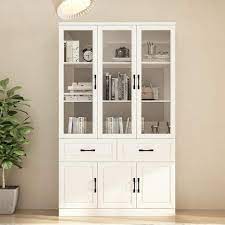 Wiawg White Wood Storage Cabinet With