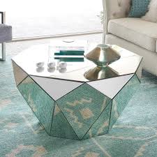 Mirrored Modern Octagon Coffee Table