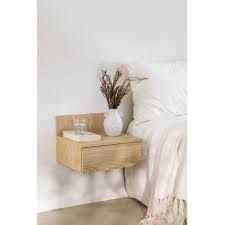 Caneto Wooden Floating Bedside Table