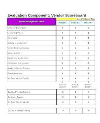 Software Evaluation Template Excel Vendor Evaluation