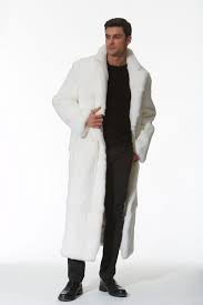Men S White Fur Coat Natural White