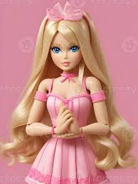 barbie doll cute blond pink outfit