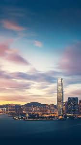 hong kong sunset skyser city bay