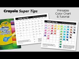 Free Color Chart For Crayola Super Tips Markers Adult