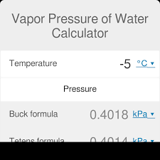 vapor pressure of water calculator
