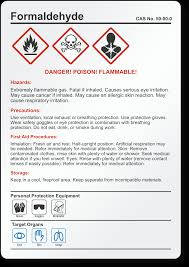 chemical hazard formaldehyde label sku