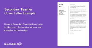 secondary teacher cover letter exle