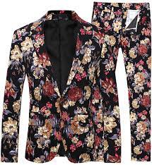 A special birthday offer just for you. Mens 2 Piece Suit Notched Lapel Floral 1 Button Slim Fit Prom Tweed Suit At Amazon Men S Clothing Store
