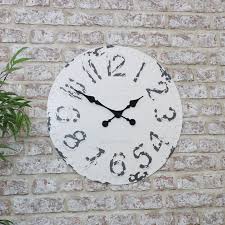 Large Antique White Vintage Wall Clock