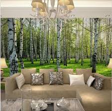 3d Birch Trees Forest Wallpaper For