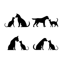 dog cat silhouette vector ilration