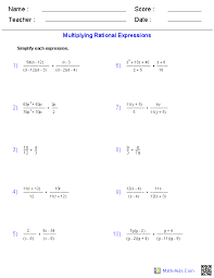 rational expressions worksheets