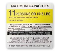 Boat Capacity Sticker Replicas Garzonstudio Com