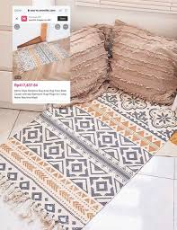 karpet bohemian bahan linen linen rug