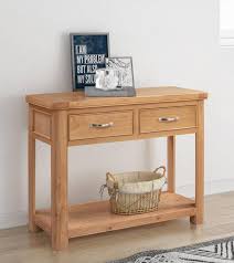 Bakewell Oak Console Table 2 Drawers