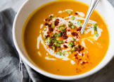 curried sweet potato and roasted red pepper soup