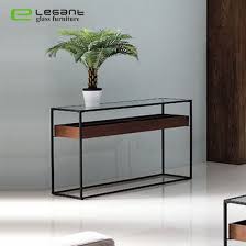 china curved glass console table with