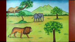 Children between 9 and 13 have a wide variety of interests, and the competition should give them a chance to express these interests in artwork. How To Draw A Jungle Scenery With Animals Step By Step Youtube