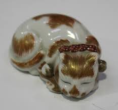 Ebay is here for you with money back guarantee and easy return. A Japanese Kutani Porcelain Netsuke Meiji Taisho Period Modelled As A Sleeping Cat With Iron Red A