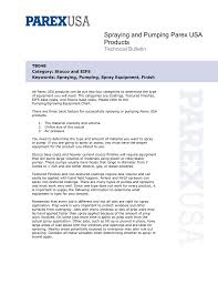 Spraying And Pumping Parex Usa Products