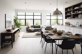 open plan living room and kitchen
