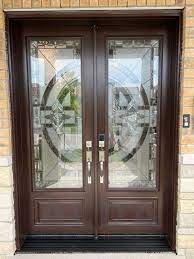 Modern Double Glass Steel Entry Door