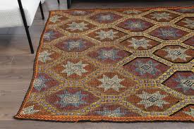 vine turkish wool kilim area rug for