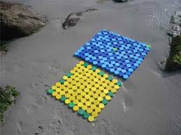 floor mat in used bottle caps