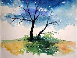 Tree Watercolor Painting Watercolor
