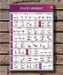 Pilates Mat Series Bodybuilding Guide Fitness Gym Chart