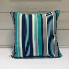 blue striped outdoor cushion cover