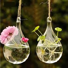 Clear Teardrop Hanging Glass Flower