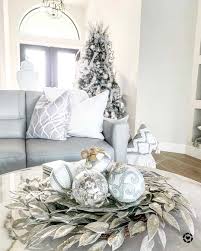 white and silver christmas table