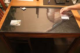 Desk Pad With Top Rail And Clear Overlay