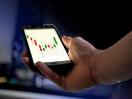 Technical Analysis Candlestick Chart Graphic On Smart Phone