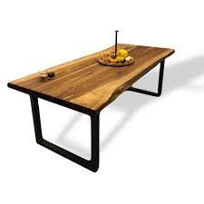 Natural Wood Dining Table Metal Legs