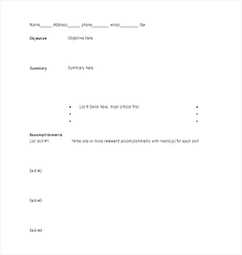 Free Printable Fill In The Blank Resume Templates Template