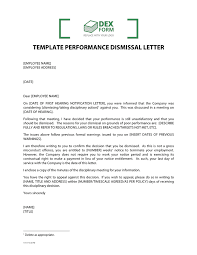 template performance dismissal letter