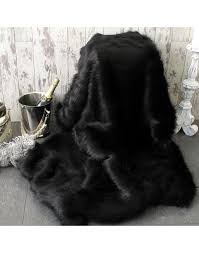 black bear faux fur throw large black