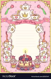 Royal Tea Party Template Royalty Free Vector Image