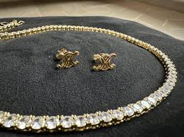 gold diamond necklace set women s