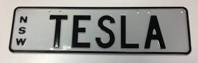 tesla nsw number plate heading to