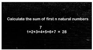 sum of first n natural numbers in c