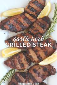 grilled garlic herb steak tips recipe