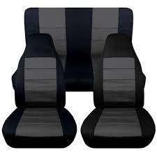 Front Rear Car Seat Covers Black
