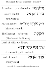hebrew dictionary israel voary