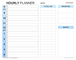 hourly planners in microsoft excel