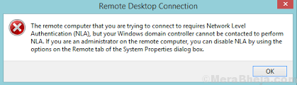 the remote computer requires network