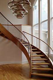spiral staircase with wood treads and